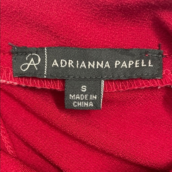 Adrianna Papell Blouse Flutter Sleeves Keyhole Front Mandarin Collar Size S - Picture 10 of 12